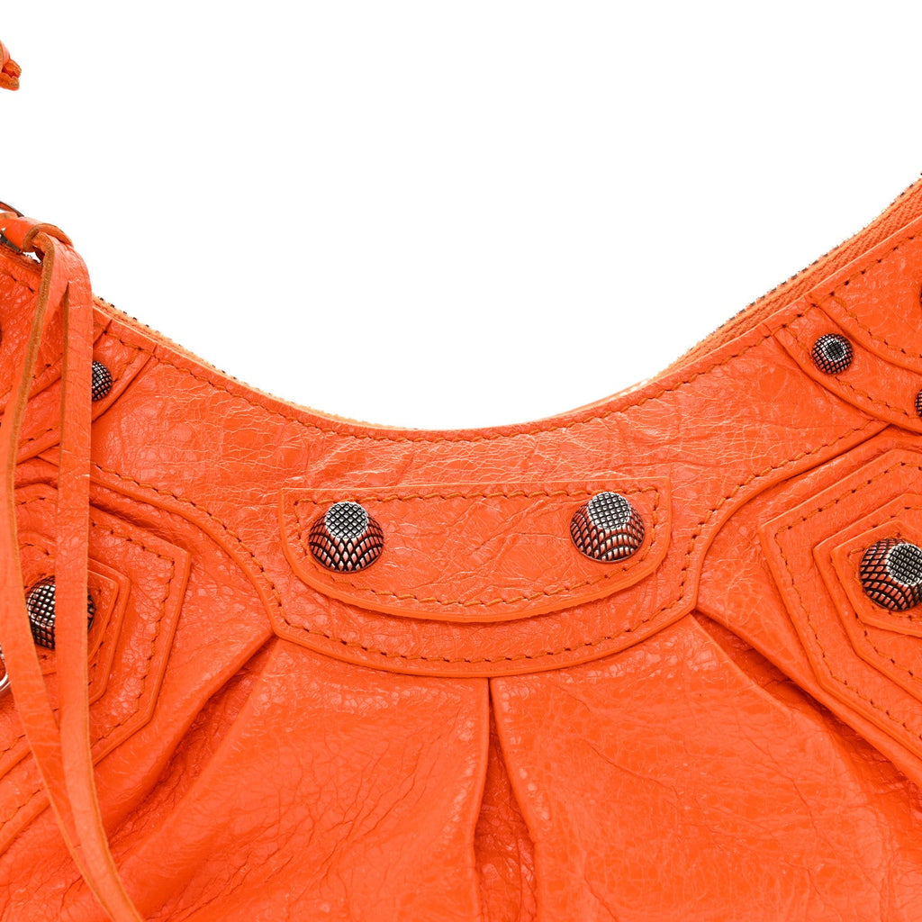 Balenciaga Agneau Arena Le Cagole Shoulder Bag XS Orange