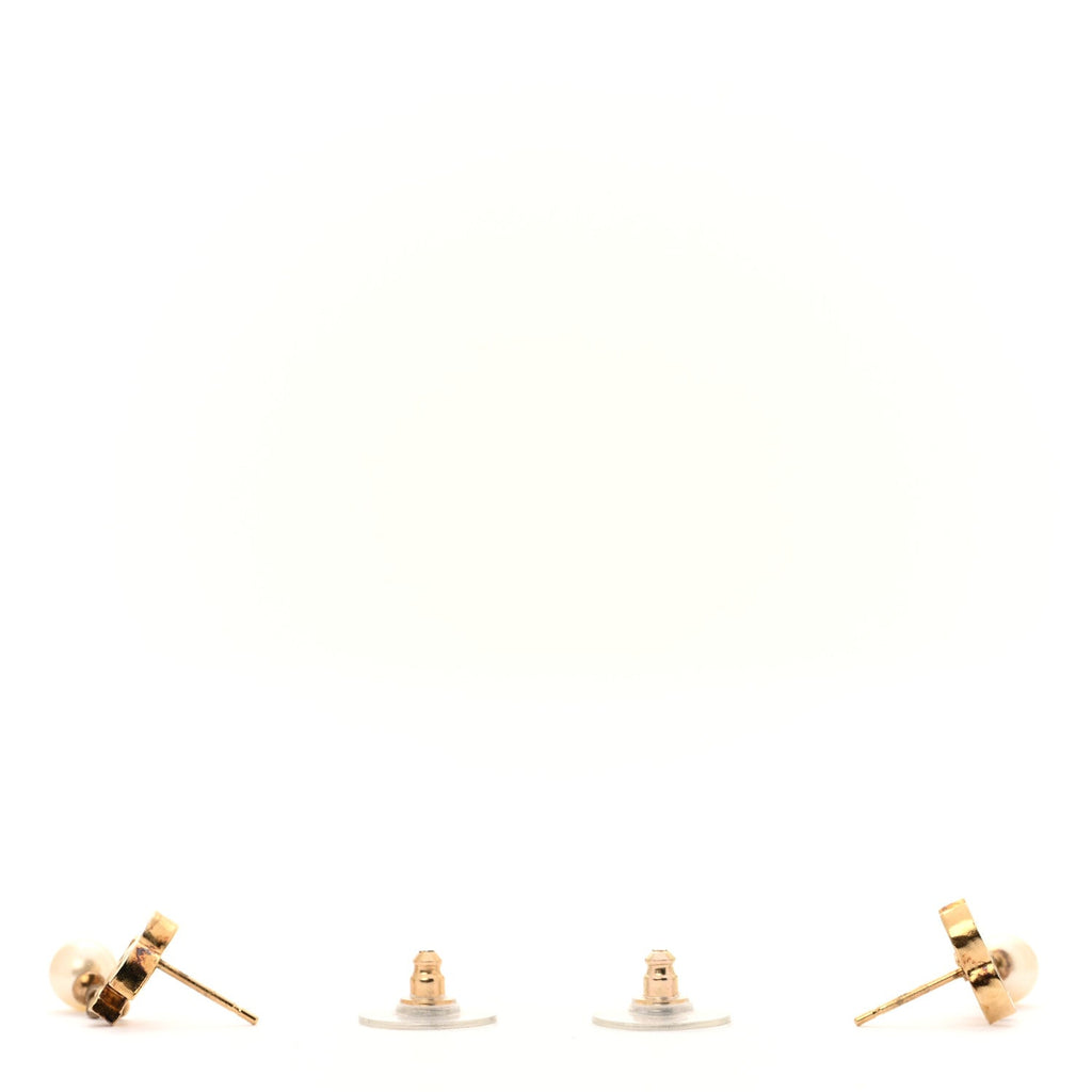 Chanel Pearl Mini CC Drop Earrings Gold