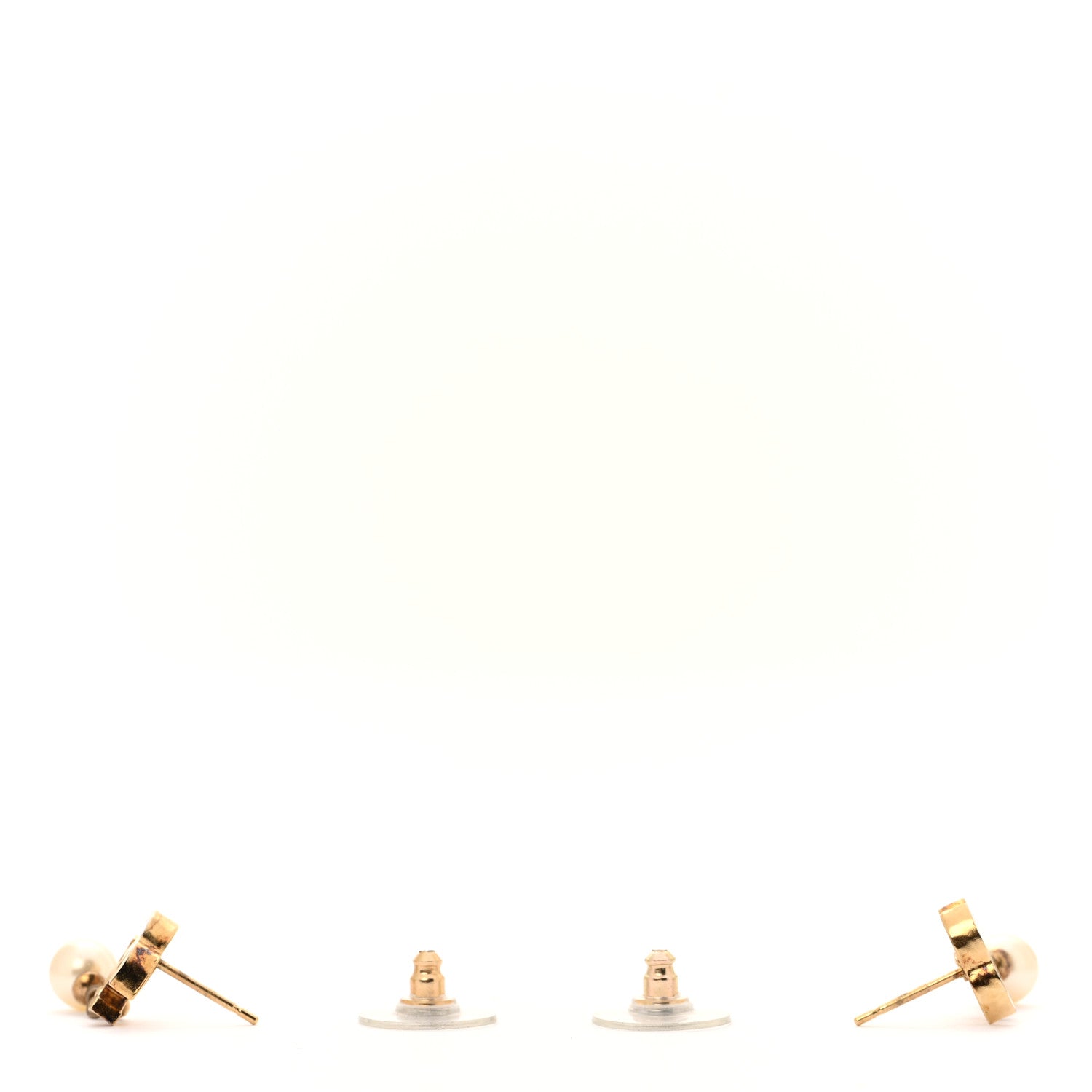 Chanel Pearl Mini CC Drop Earrings Gold