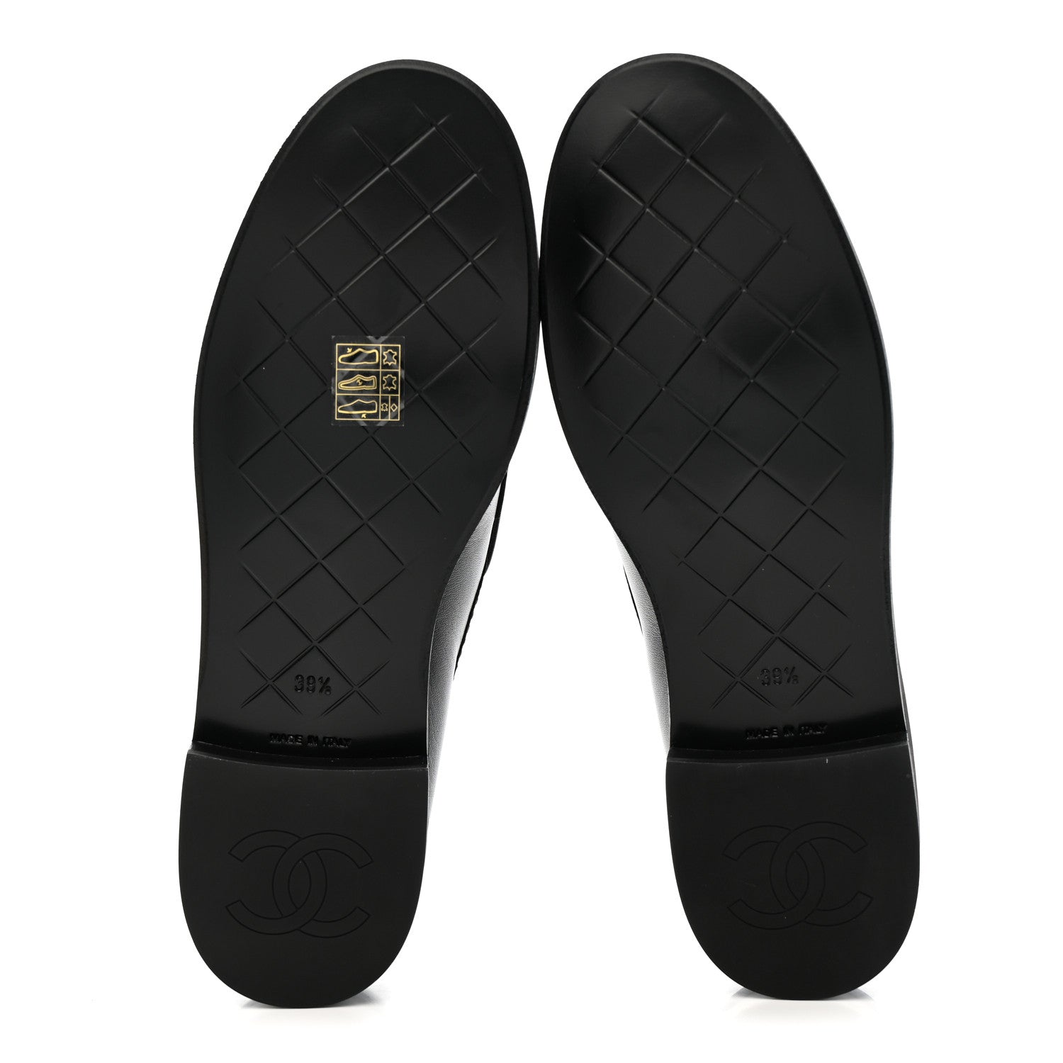 Chanel Lambskin Quilted CC Turnlock Loafers 39.5 Black