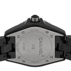 Chanel Stainless Steel Ceramic Diamond Bezel 33mm J12 Quartz Watch Black