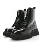 Gucci Spice Lux Nappa Web Combat Boots 40 Black