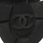 Chanel Shiny Calfskin Patent Quilted Chain Lace Up Combat Long Boots 38.5 Black