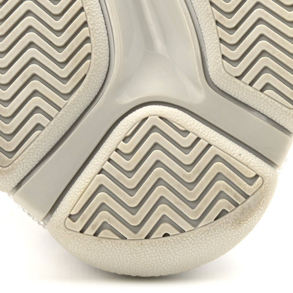 Balenciaga Microfiber Strass Embellished Womens Triple S Sneakers 39 Light Grey