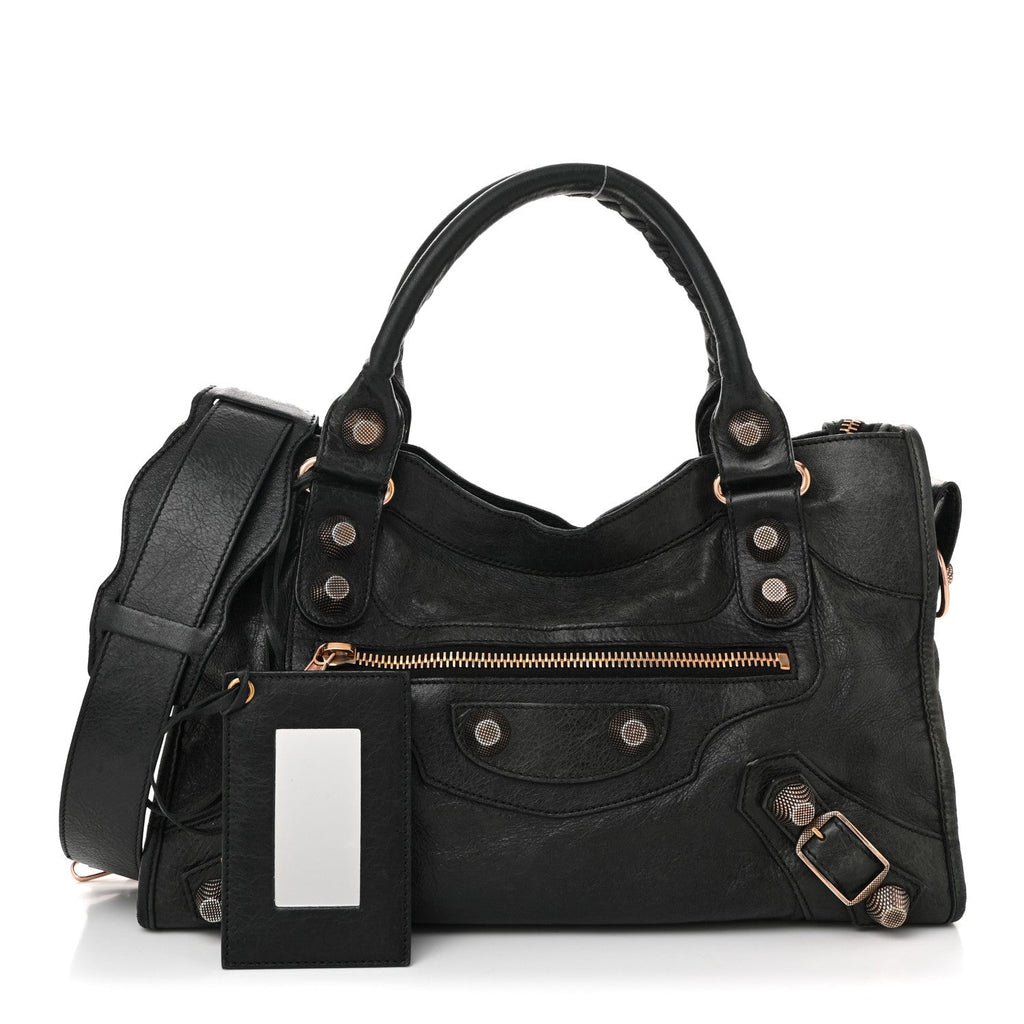 Balenciaga Agneau Giant 21 Rose Gold Hardware City Black
