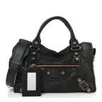 Balenciaga Agneau Giant 21 Rose Gold Hardware City Black