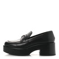 Chanel Calfskin CC Platform Loafers 38 Black