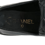 Chanel Lambskin Quilted CC Turnlock Loafers 37 Black
