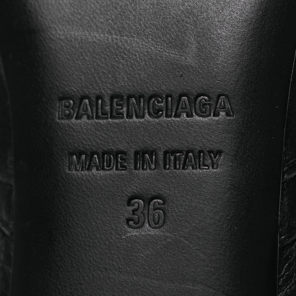 Balenciaga Agneau Arena Spiked Cagole 50mm Wide Boots 36 Black