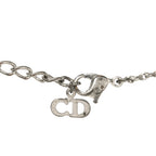Christian Dior Metal Logo Necklace Silver