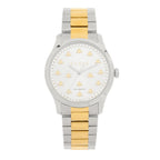 Gucci Stainless Steel 38mm G-Timeless Two Tone Bee Automatic Watch Silver