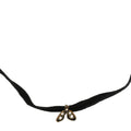 Christian Dior Velvet Ribbon Butterfly Choker Necklace Black