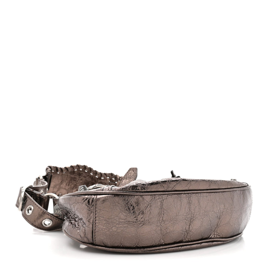 Balenciaga Metallic Agneau Arena Le Cagole Shoulder Bag XS  Dark Bronze
