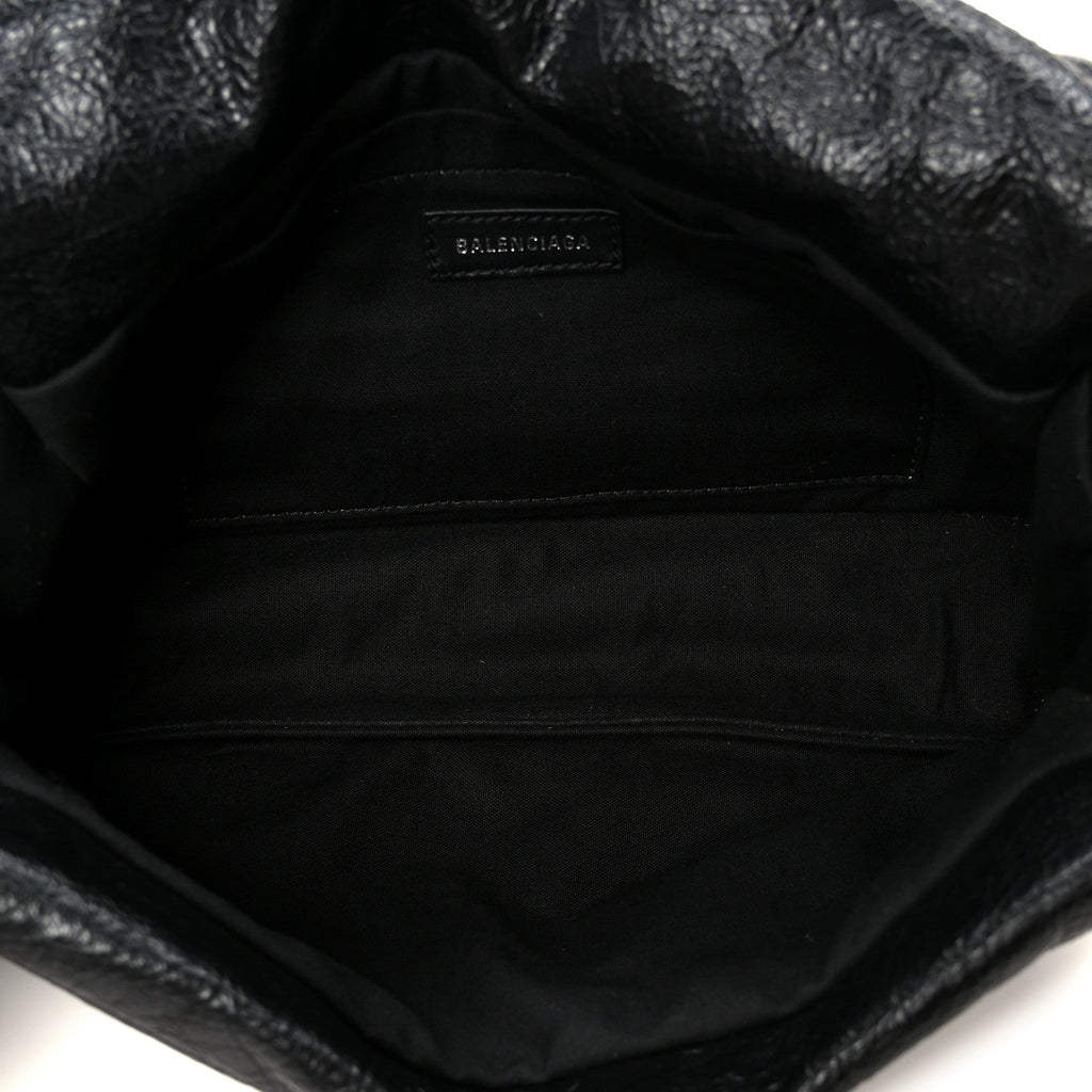 Balenciaga Arena Calfskin Small Monaco Flap Bag Black