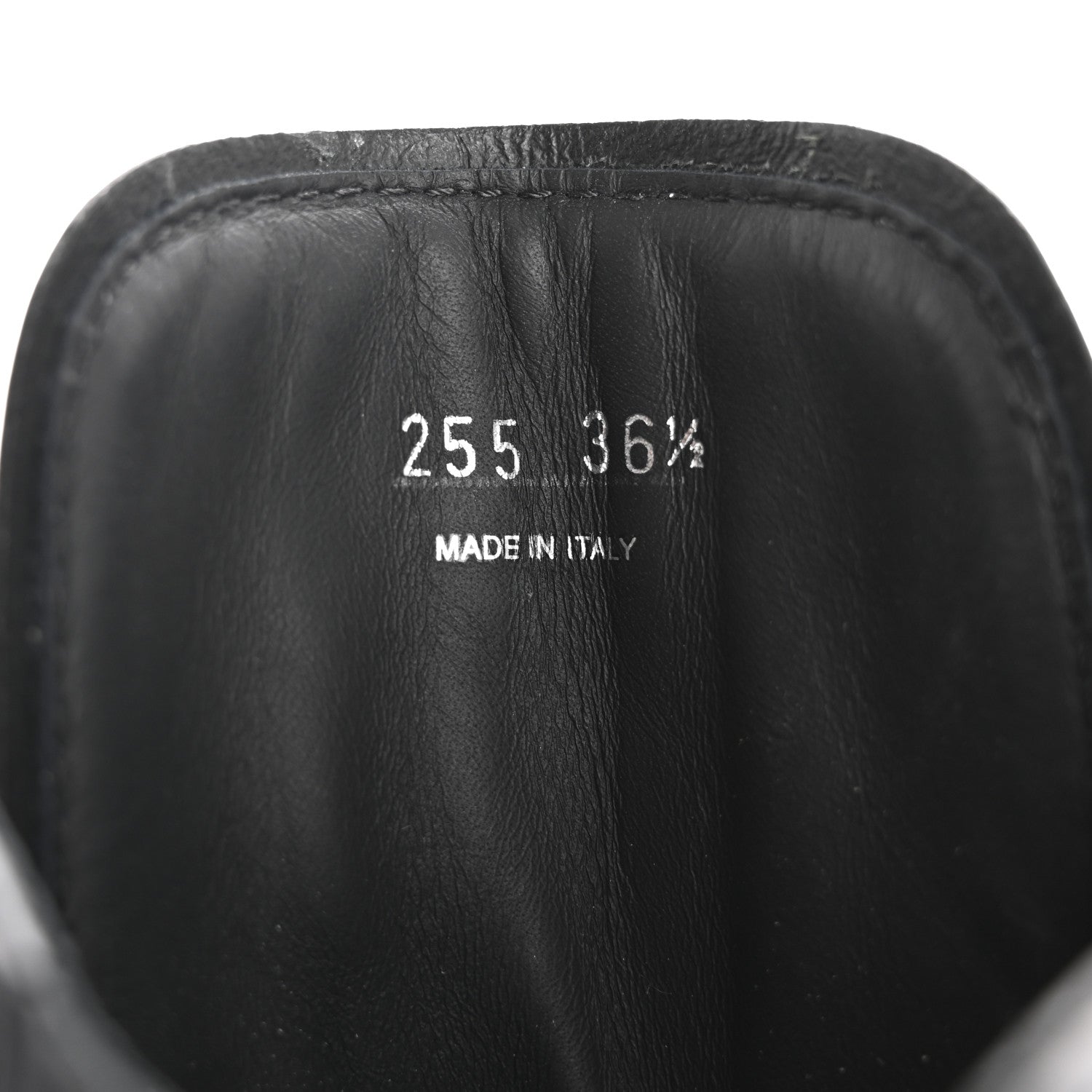 Prada Spazzolato Rois Nylon Metal Triangle Logo Monolith Pouch Pocket 55mm Boots 36.5 Black