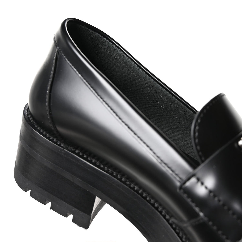 Chanel Calfskin Metal CC Loafers 40 Black