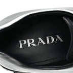 Prada Spazzolato Rois Sfumato Monolith 55mm Derby Loafers 5.5 Black Argento