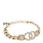 Chanel Glass Crystal CC Chain Bracelet Gold