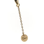 Christian Dior Crystal Pearl CD Shiny-D Tribal Long Necklace Gold