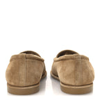 Chanel Suede Calfskin CC Loafers 36.5 Dark Beige