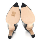 Chanel Lambskin Quilted CC Cap Toe Booties 38 Black