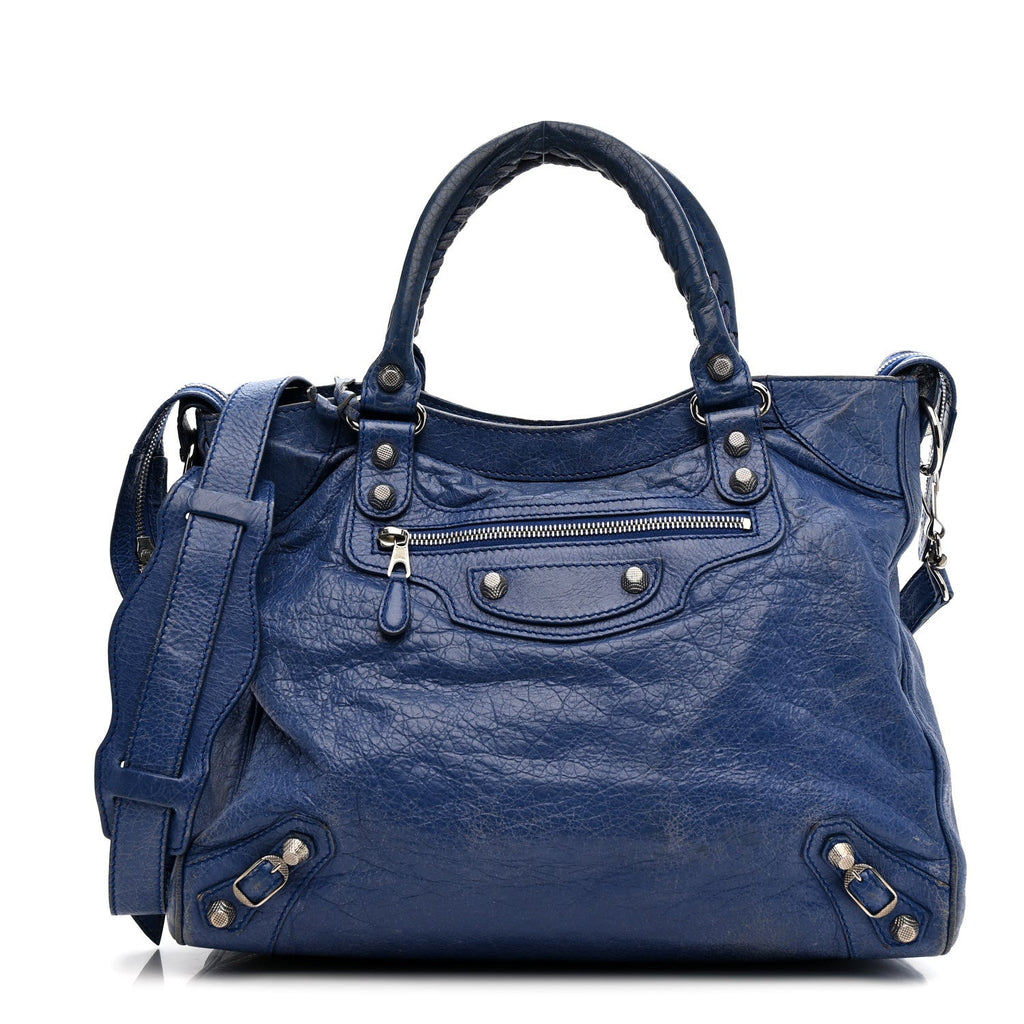Balenciaga Agneau Giant 12 Silver Hardware Velo Bleu Glacier