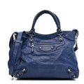 Balenciaga Agneau Giant 12 Silver Hardware Velo Bleu Glacier