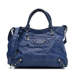 Balenciaga Agneau Giant 12 Silver Hardware Velo Bleu Glacier