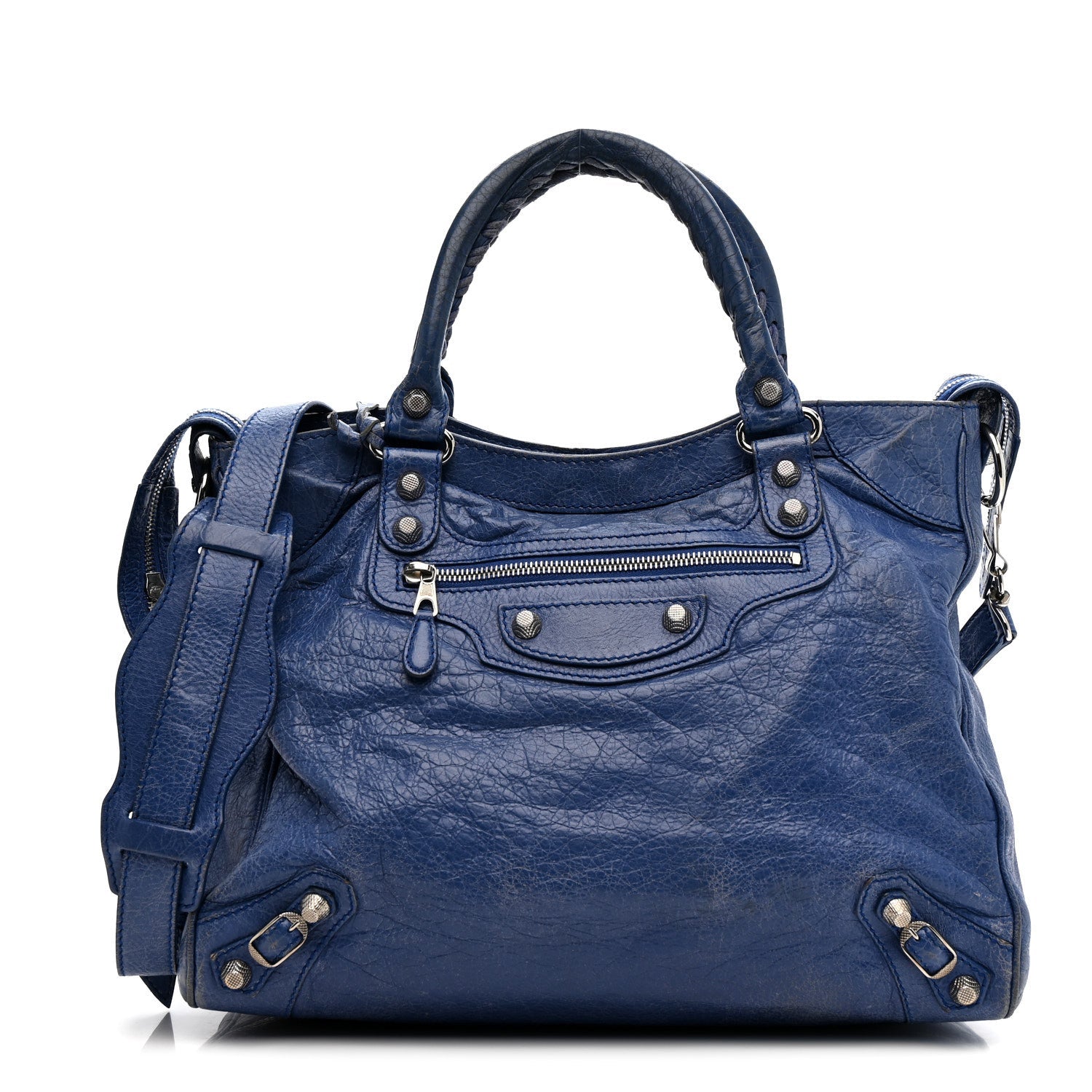 Balenciaga Agneau Giant 12 Silver Hardware Velo Bleu Glacier