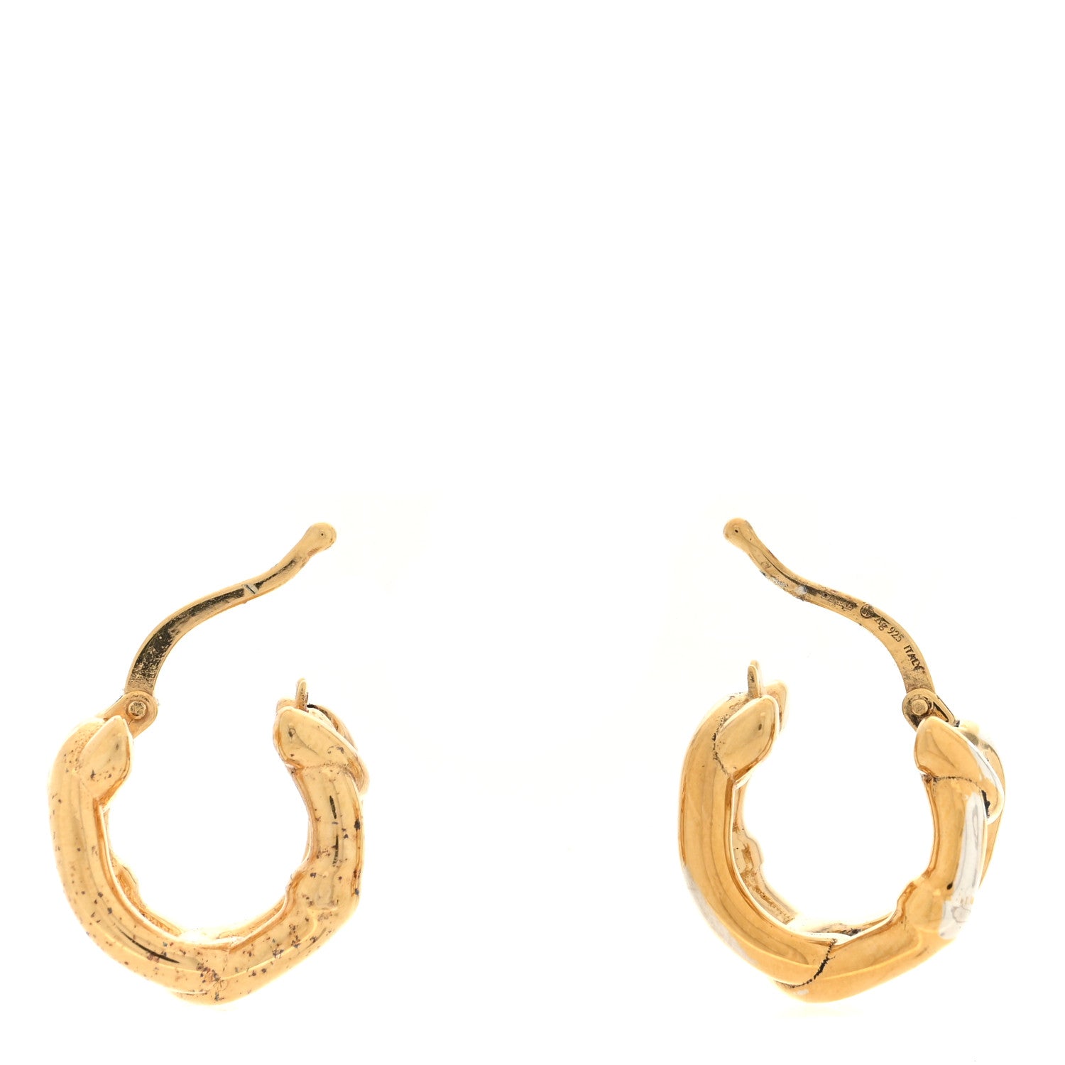 Bottega Veneta Sterling Silver Hoop Earrings Gold