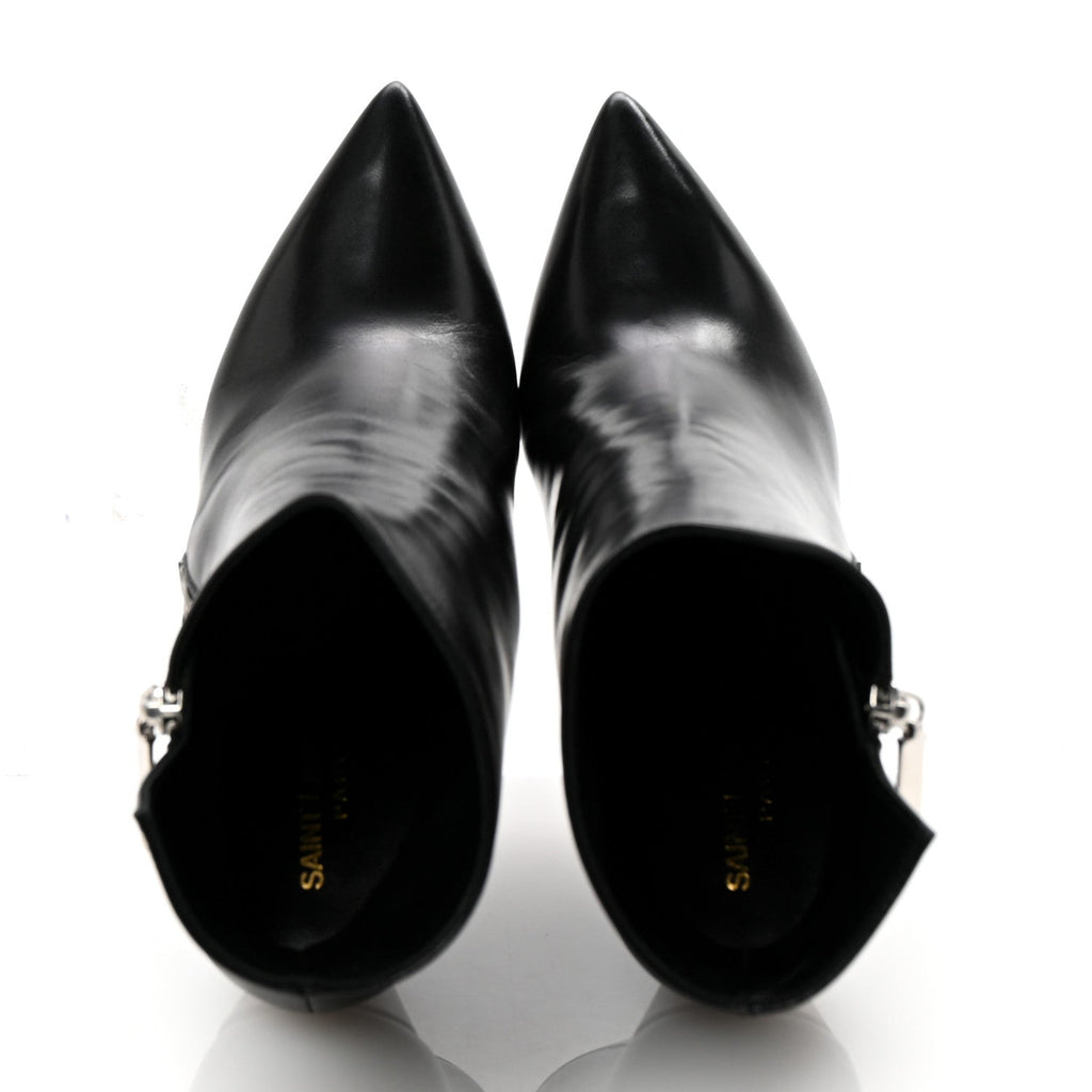 Saint Laurent Calfskin Niki 85 Wedge Booties 39.5 Black