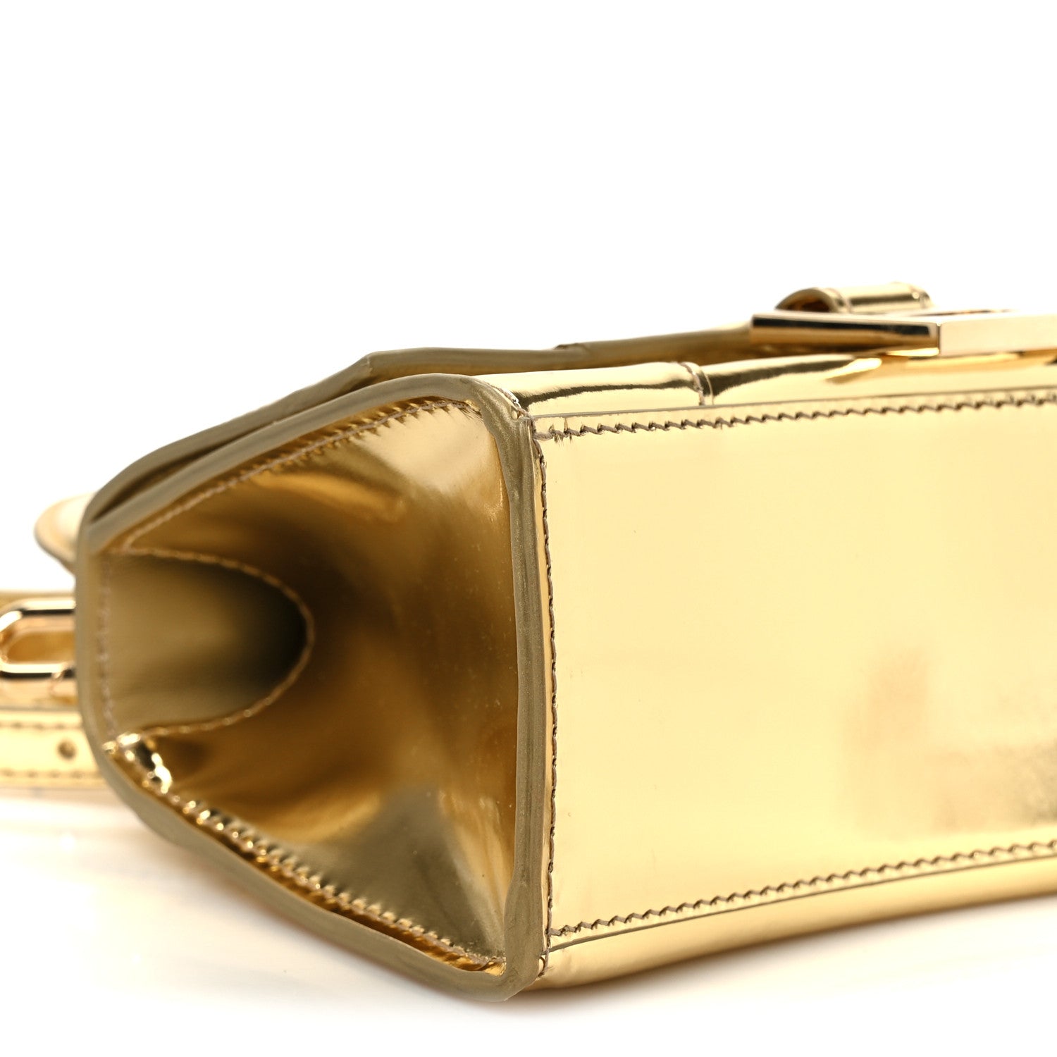 Balenciaga Metallic Calfskin Hourglass Top Handle Bag XS Gold