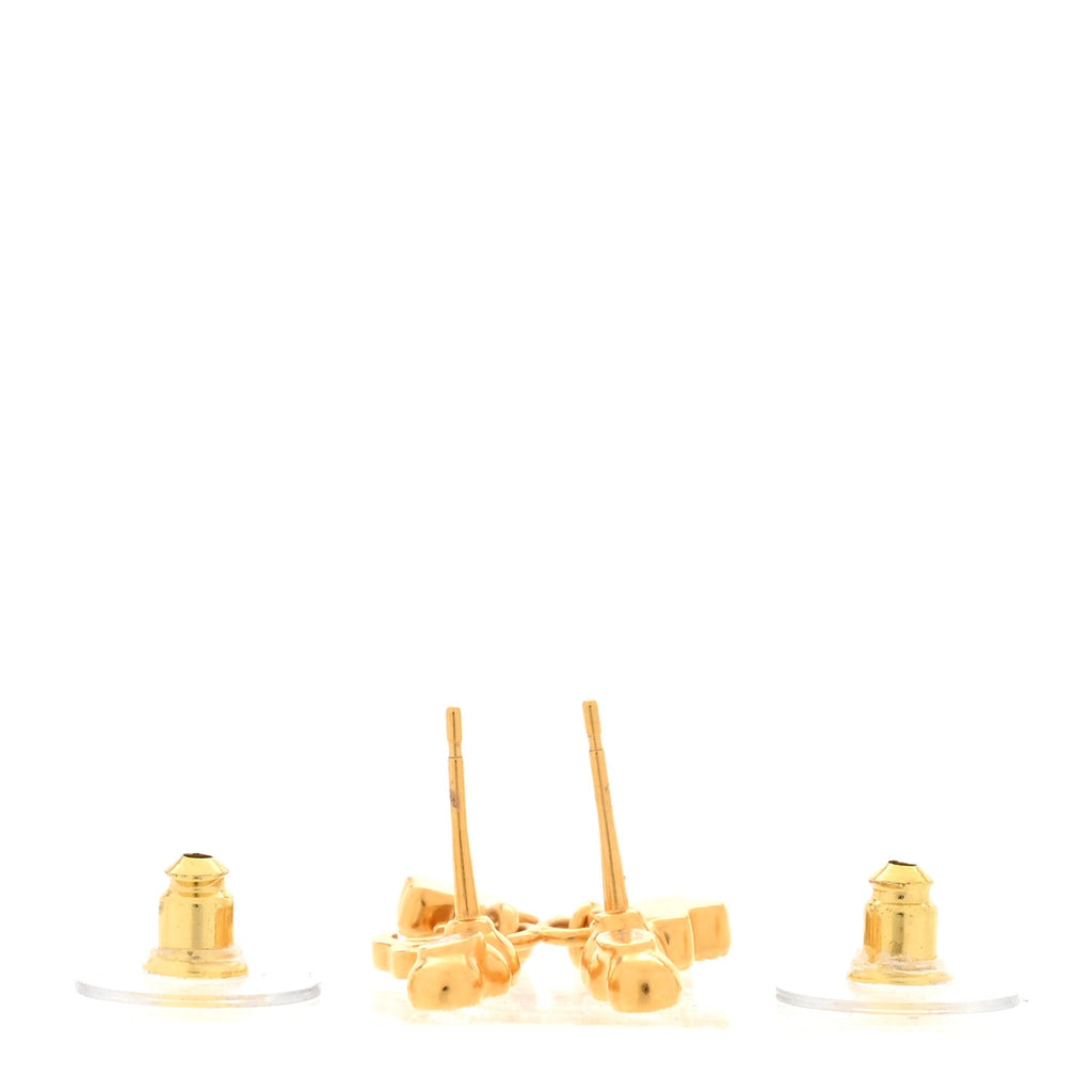 Chanel Crystal CC Shooting Star Earrings Gold