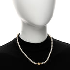 Chanel Crystal Pearl CC Heart Choker Necklace Gold