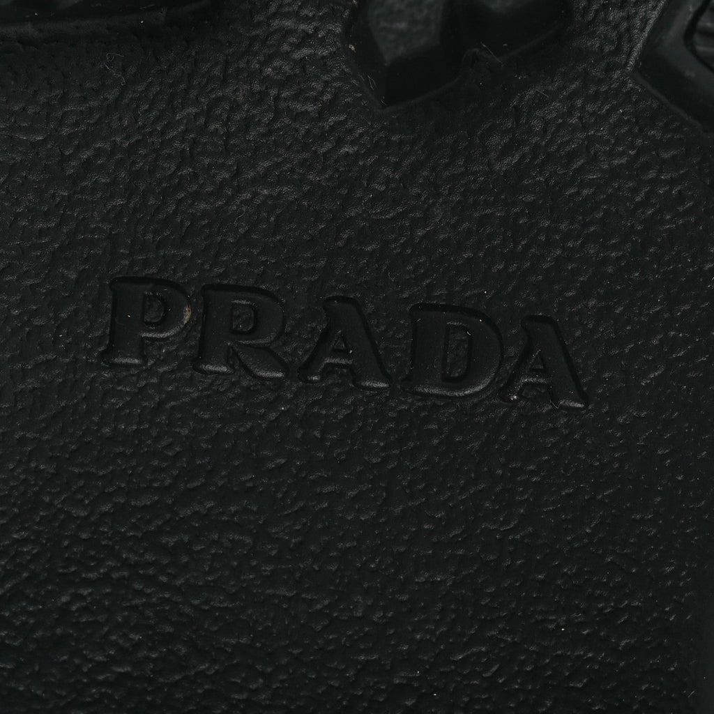 Prada Spazzolato Rois Metal Triangle Logo Monolith 55mm Loafers 39 Black