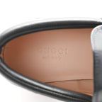 Gucci Magnum Calfskin Nappa Samoa Womens Horsebit Platform Chunky Lug Sole 40mm Loafers 35.5 Black