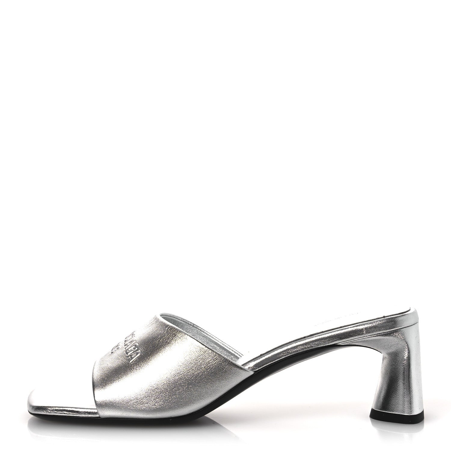 Balenciaga Metallic Sheepskin Duty Free 70mm Sandals 39 Silver