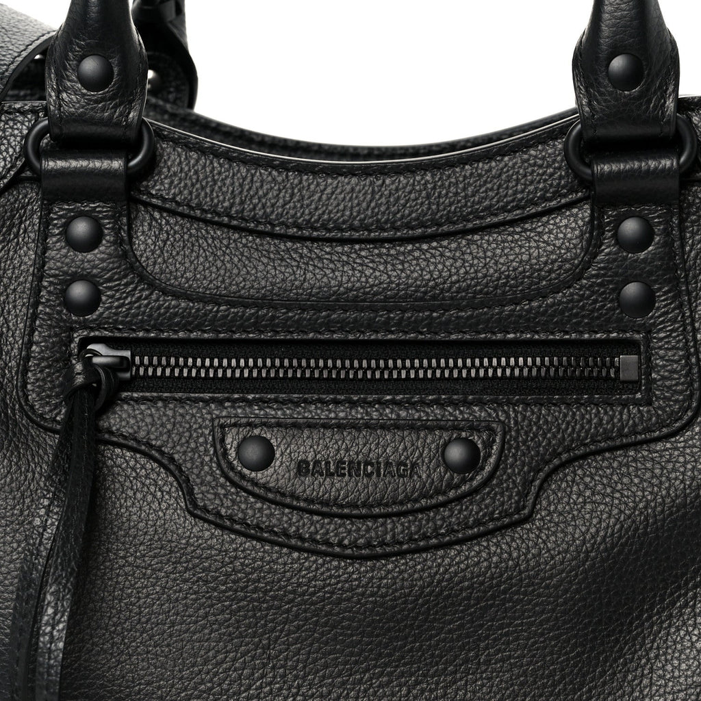 Balenciaga Grained Calfskin Neo Classic Black Hardware S City Black