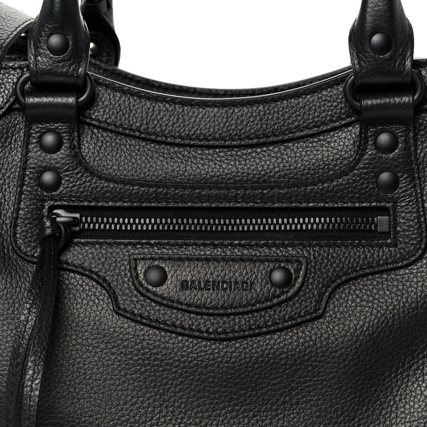 Balenciaga Grained Calfskin Neo Classic Black Hardware S City Black