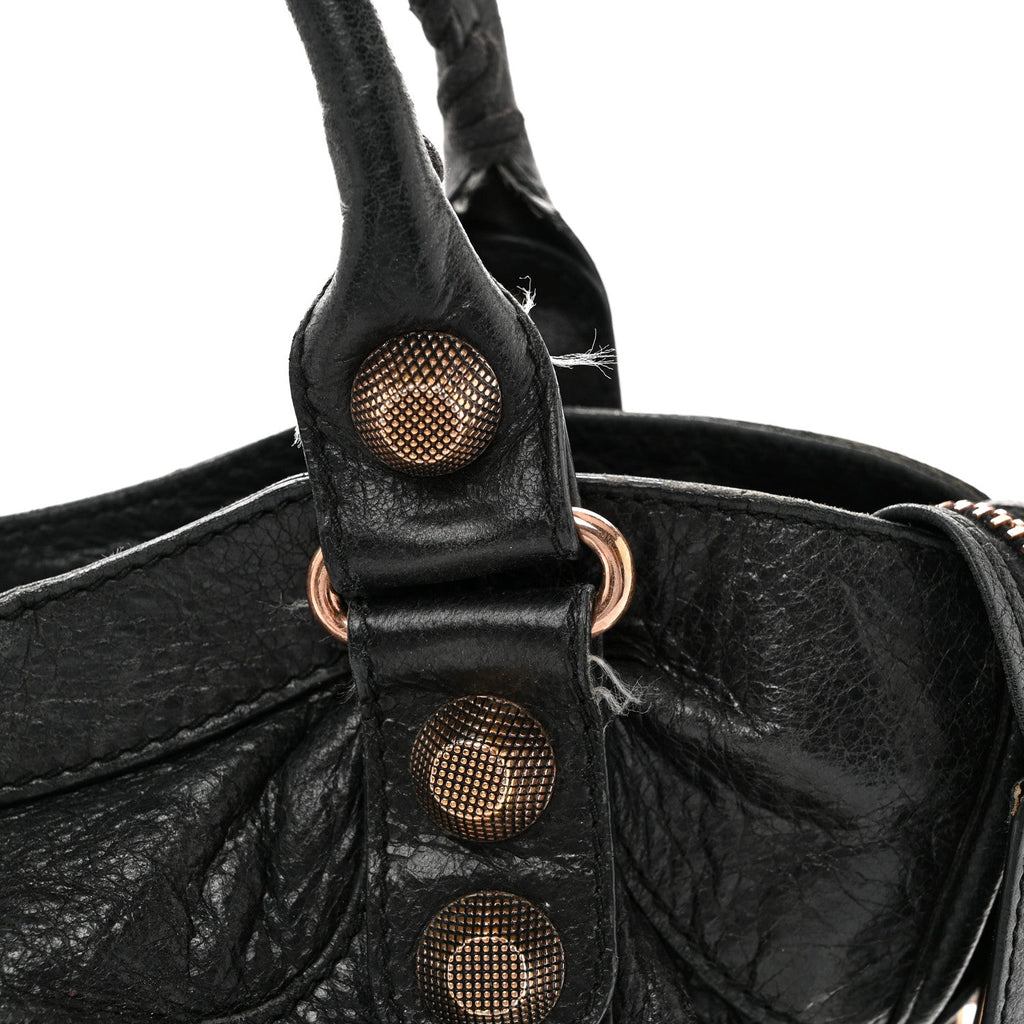 Balenciaga Agneau Giant 21 Rose Gold Hardware City Black