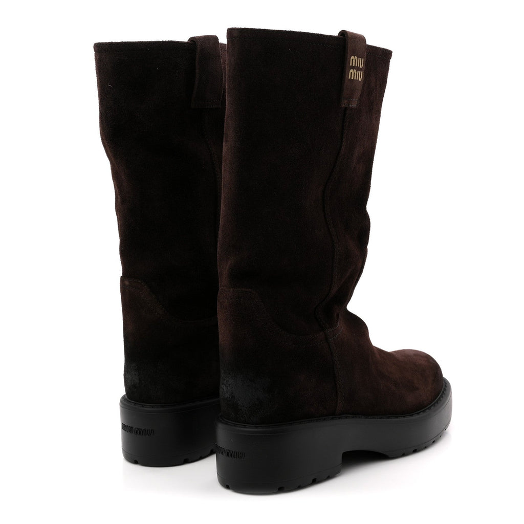 Miu Miu Suede Calzature Donna Boots 40 Morro