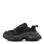 Balenciaga Fabric Mesh Womens Triple S Sneakers 38 Black