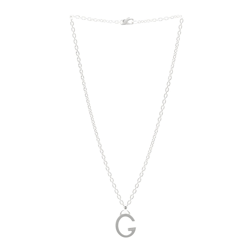 Gucci Sterling Silver G Pendant Necklace