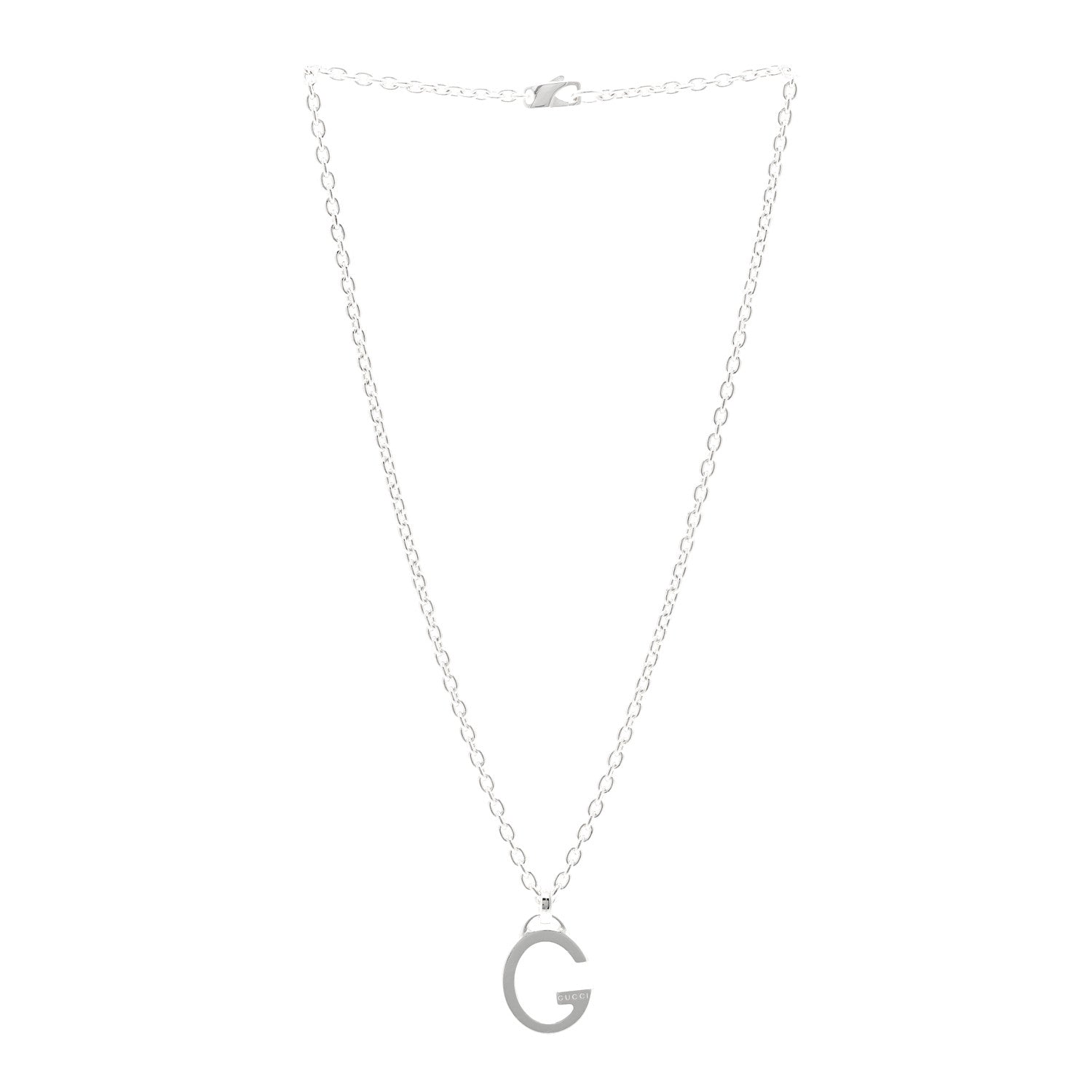 Gucci Sterling Silver G Pendant Necklace