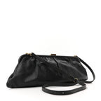 Balenciaga Grained Calfskin Logo XL Cloud Clutch Black