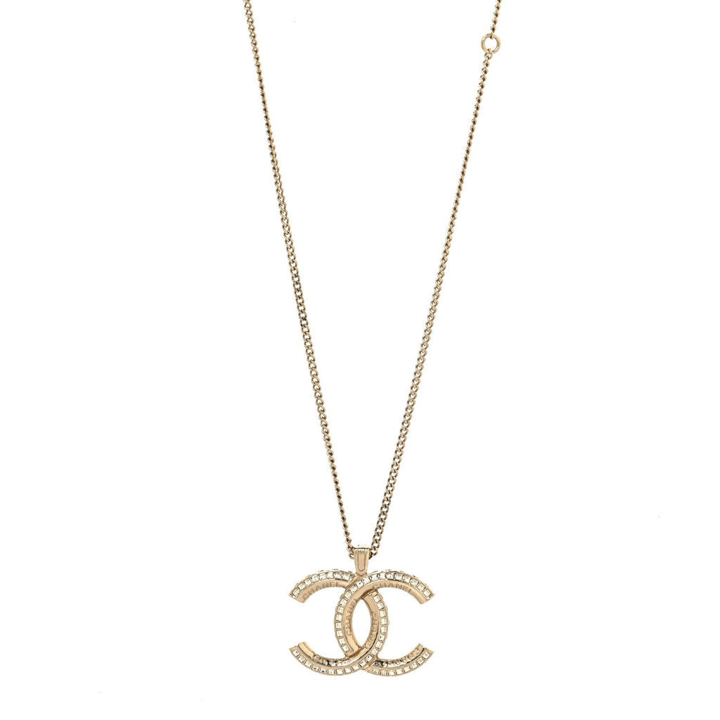 Chanel Metal Quilted CC Necklace Gold