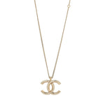 Chanel Metal Quilted CC Necklace Gold