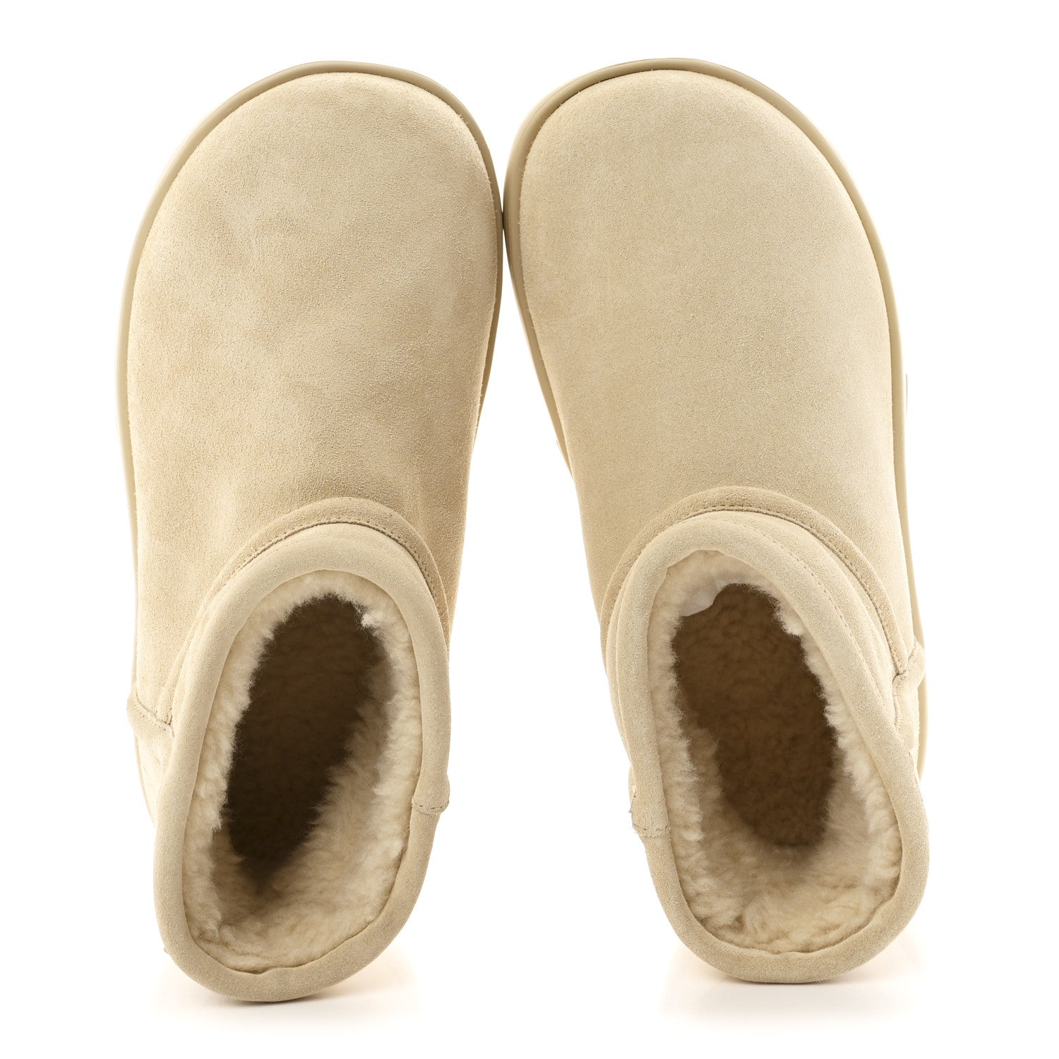 Bottega Veneta Suede Shearling Snap Ankle Boots 36 Porridge