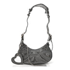 Balenciaga Agneau Arena Le Cagole Shoulder Bag XS Dark Grey