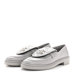 Chanel Lambskin Quilted CC Turnlock Loafers 36.5 Grey